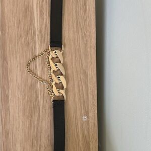Gold and Black Chain Belt